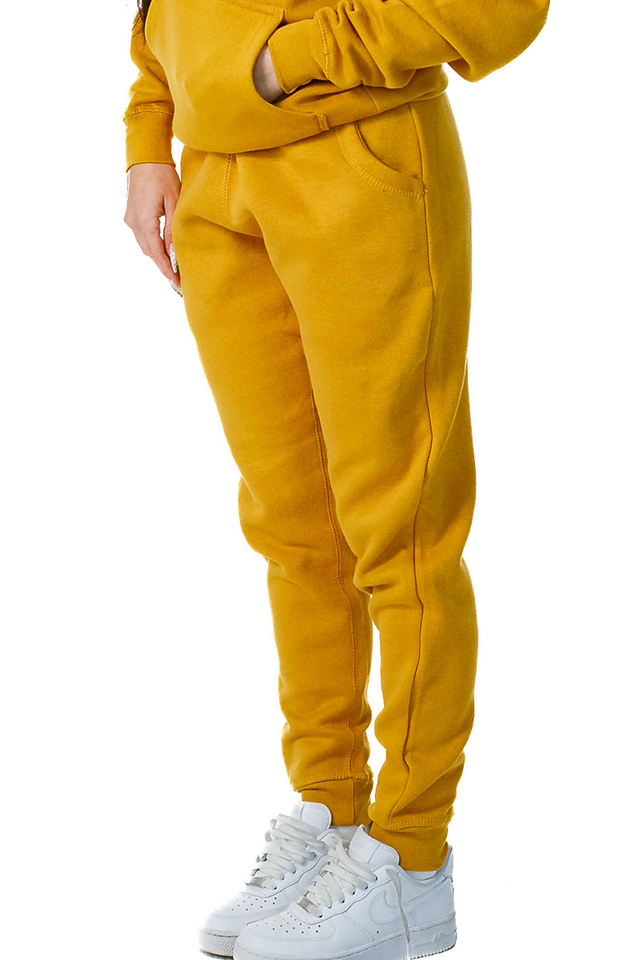 Premium Midweight Fleece Jogger Pants with Ribbed Waistband & Cuffs