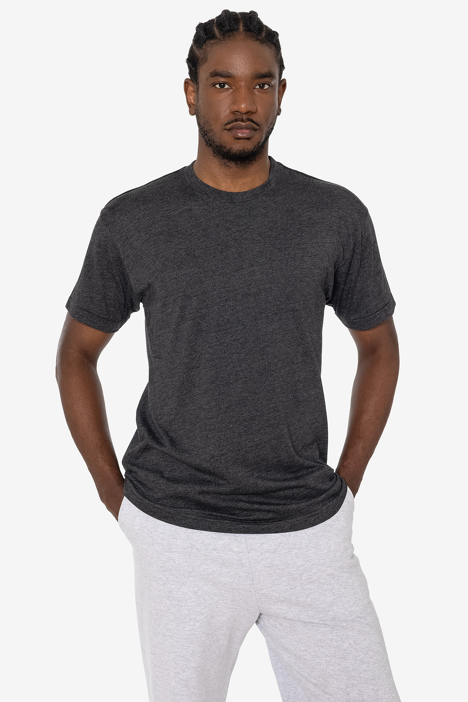 Premium Unisex Poly-Cotton Blend Crewneck T-Shirt, 3.8 oz, Made in USA