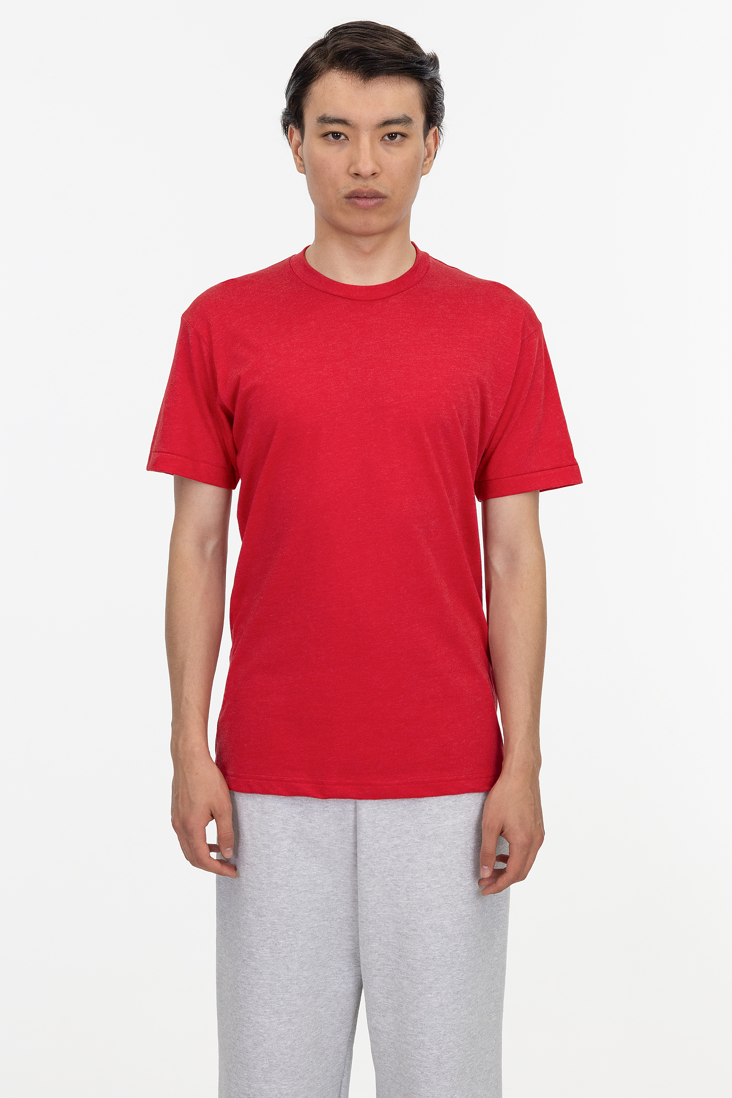 Premium Unisex Poly-Cotton Blend Crewneck T-Shirt, 3.8 oz, Made in USA