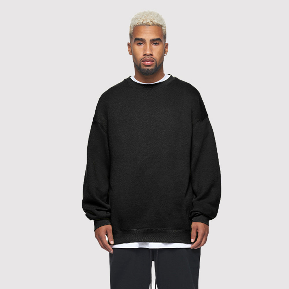 Heavyweight 3-End Fleece Unisex Crewneck Sweatshirt 80% Cotton Classic Fit