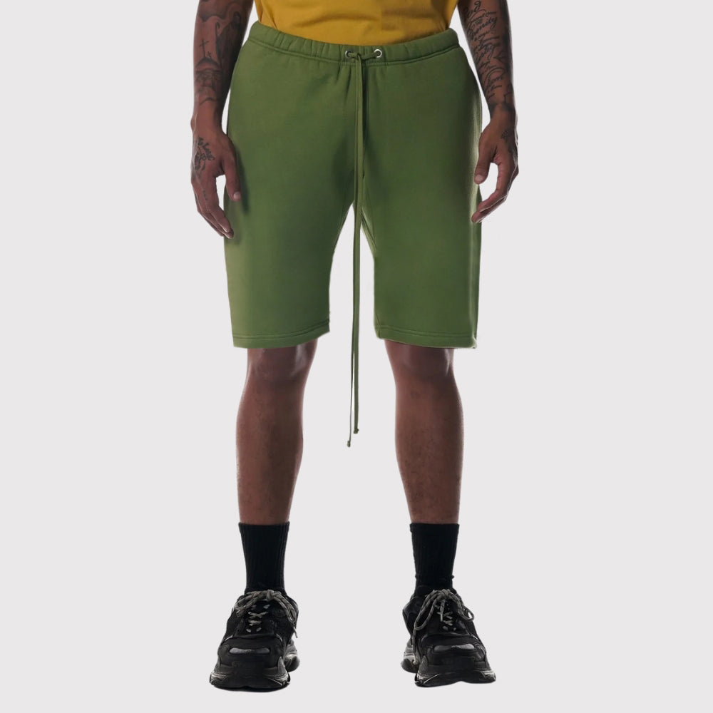 Heavyweight 3-End Fleece Drop-Crotch Combed Cotton Shorts with Drawcords