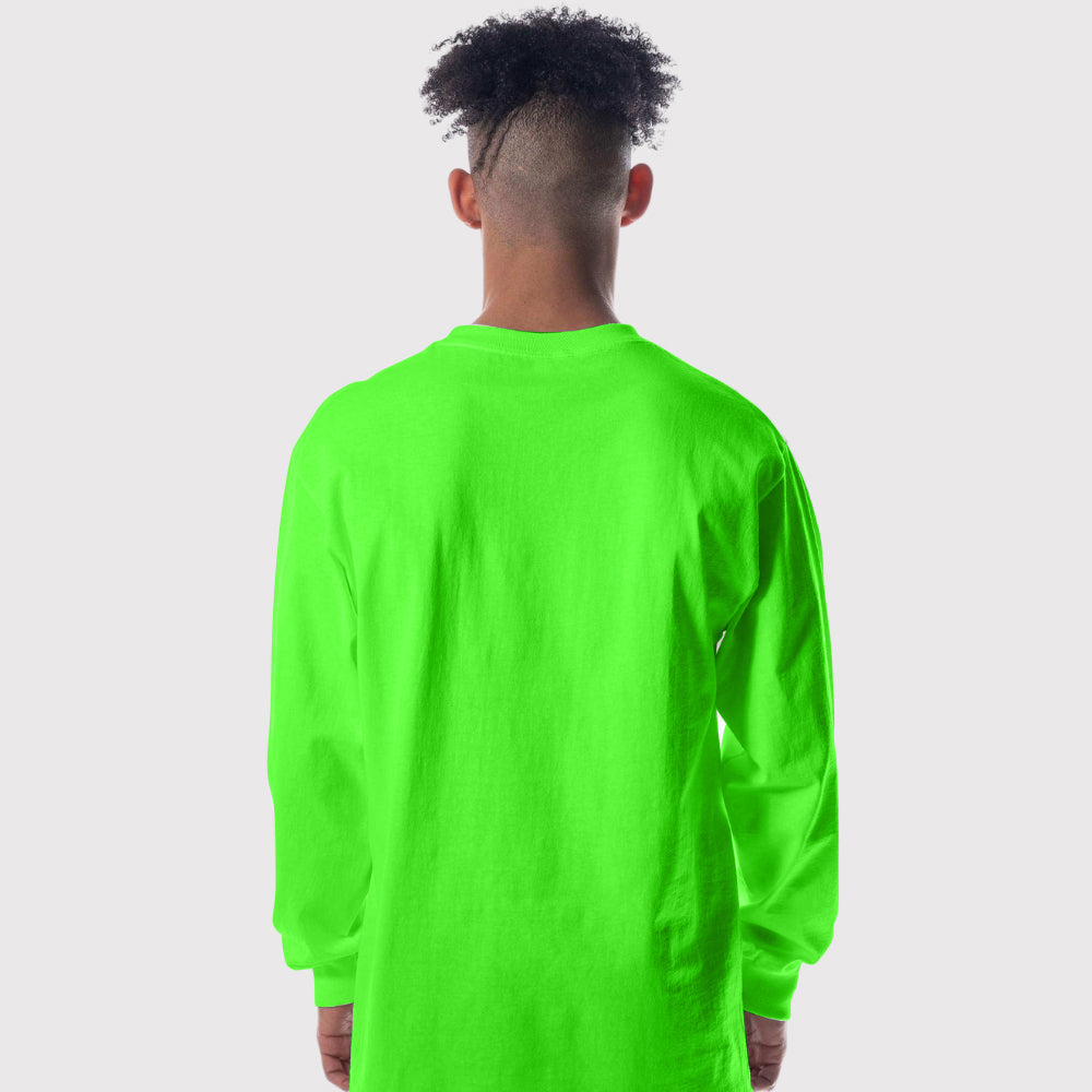 Men's Heavyweight Open-End Cotton Long Sleeve Tee | Durable Classic Fit Shirt