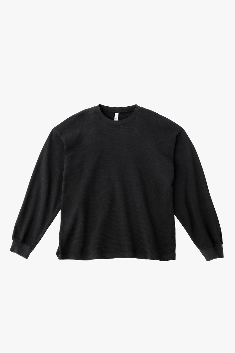 Heavyweight Garment-Dyed Unisex Thermal Crew Neck Long Sleeve Shirt