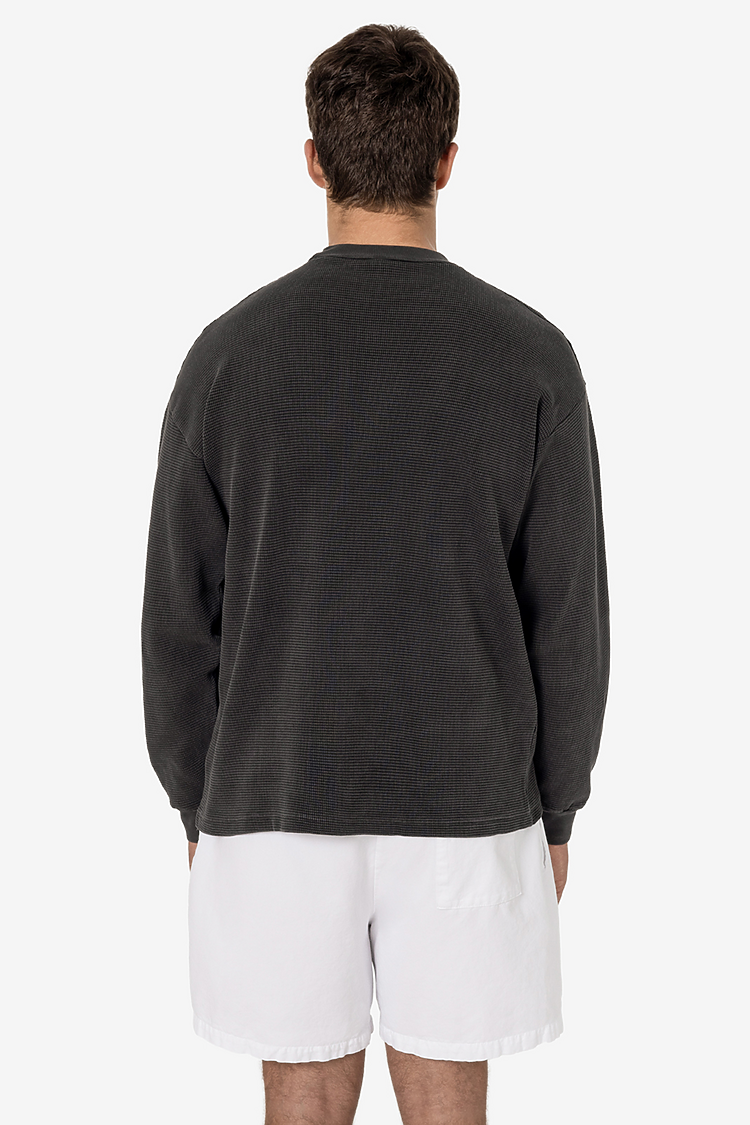 Heavyweight Garment-Dyed Unisex Thermal Crew Neck Long Sleeve Shirt