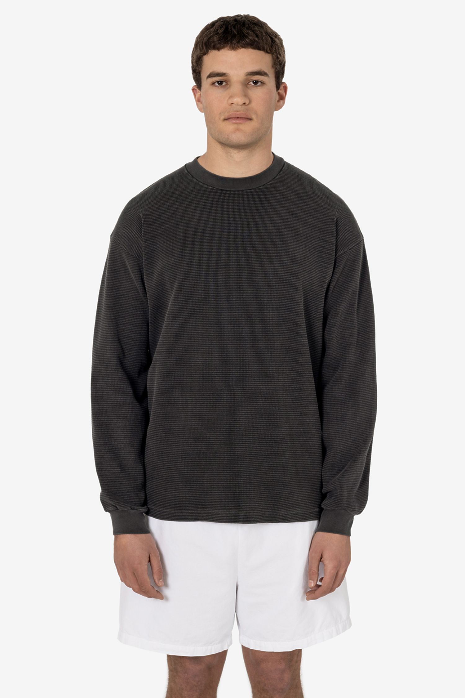 Heavyweight Garment-Dyed Unisex Thermal Crew Neck Long Sleeve Shirt