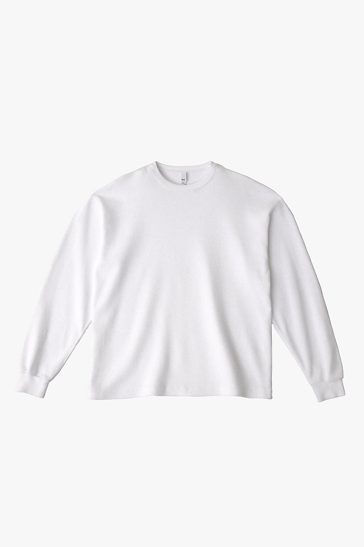 Heavyweight Garment-Dyed Unisex Thermal Crew Neck Long Sleeve Shirt