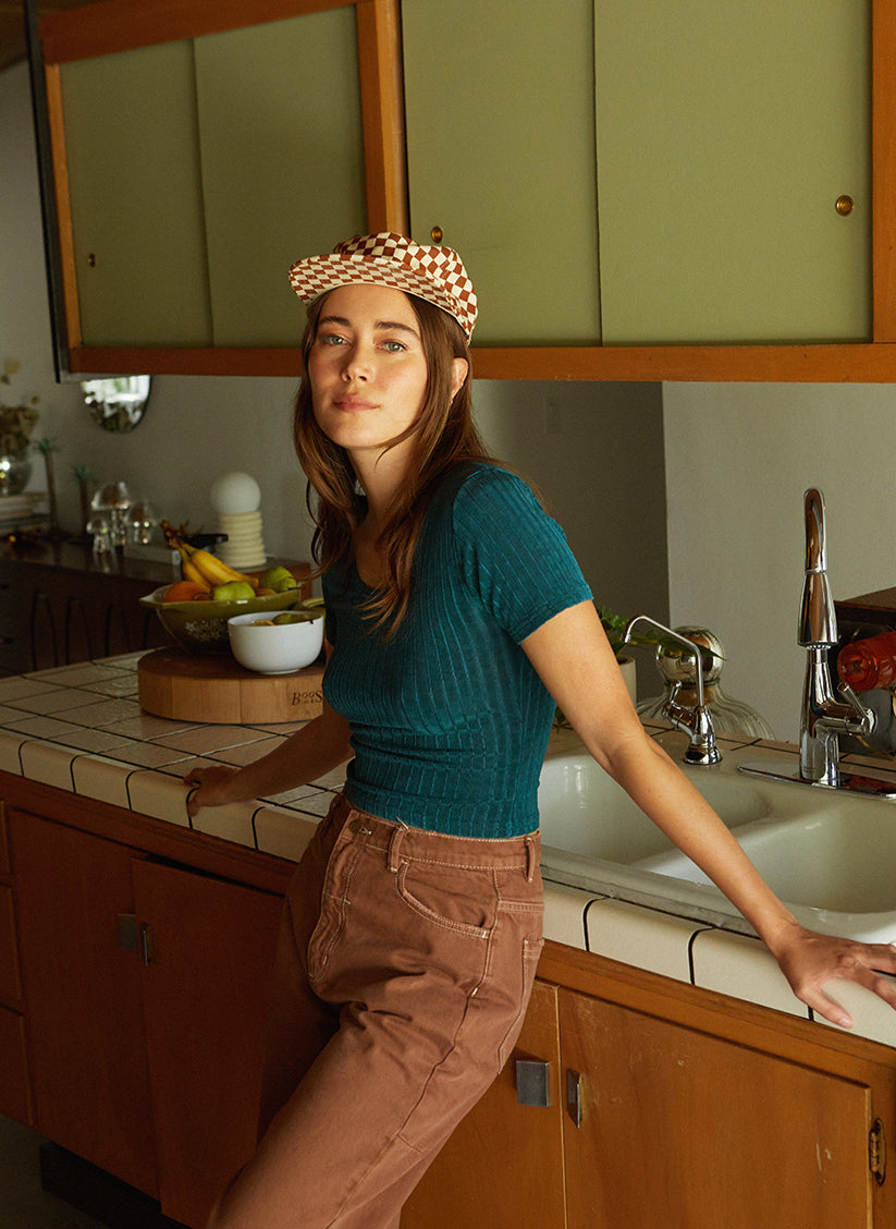 Checkerboard Field Trip Brushed Cotton Twill 5-Panel Adjustable Hat