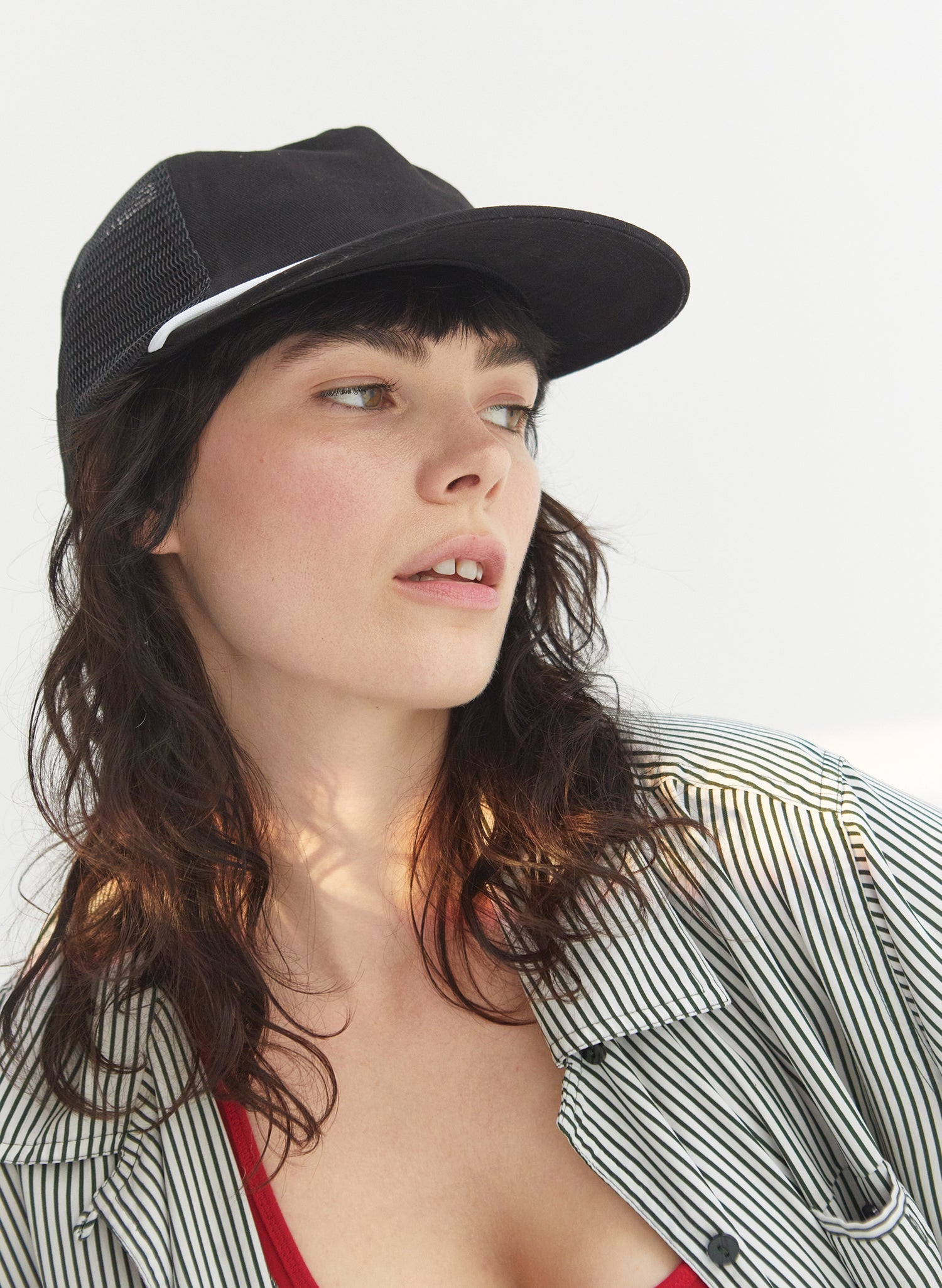 Brushed Cotton Rope Trucker Hat with Curved Brim Snapback