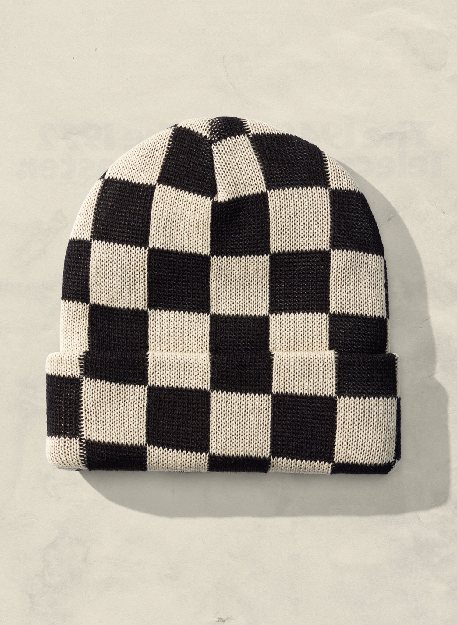 Hemp Blend Checkerboard Slacker Beanie Warm Ribbed Knit Hat