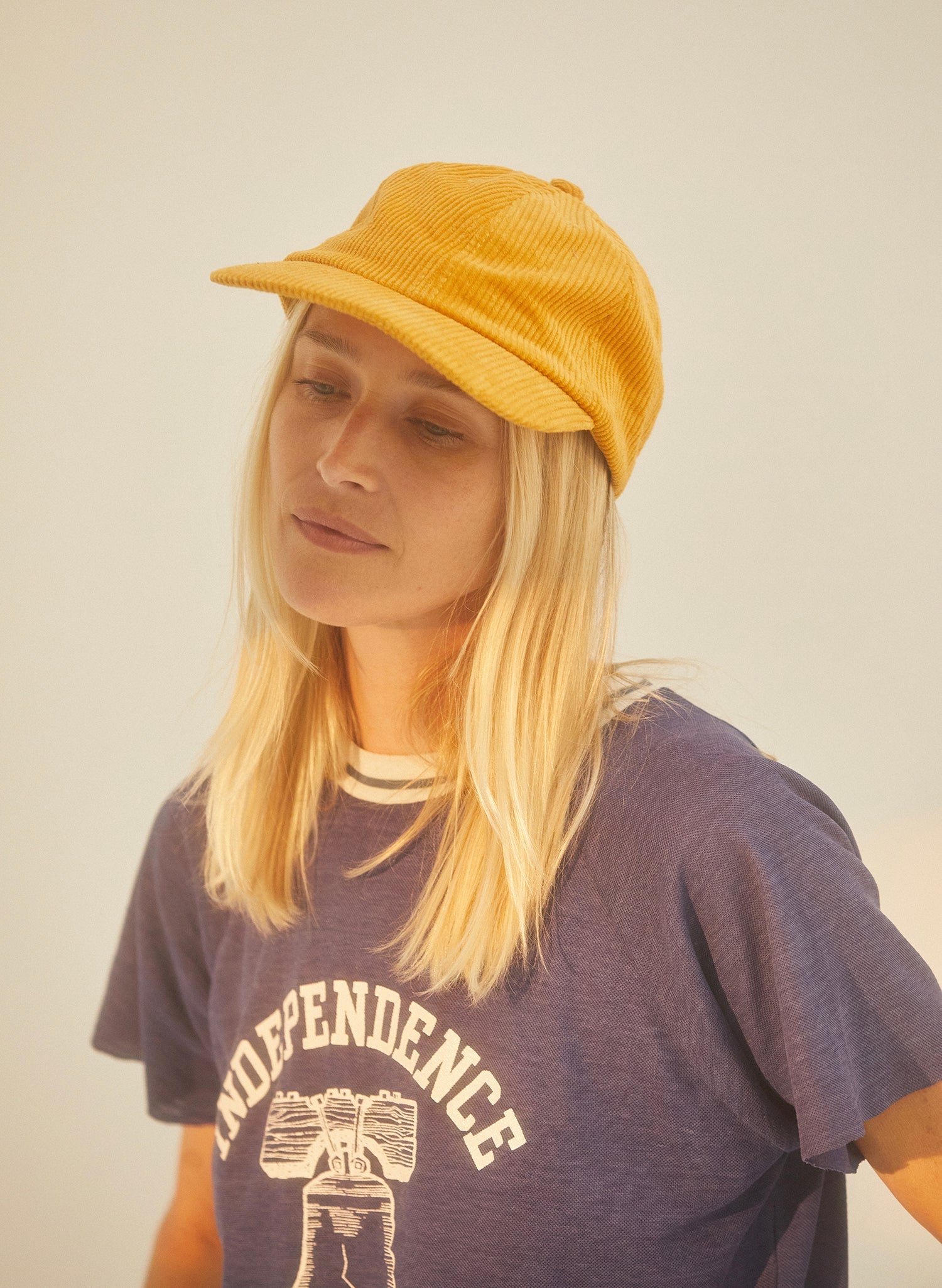 Corduroy Unstructured Dad Hat with Curved Brim and Brass Clasp