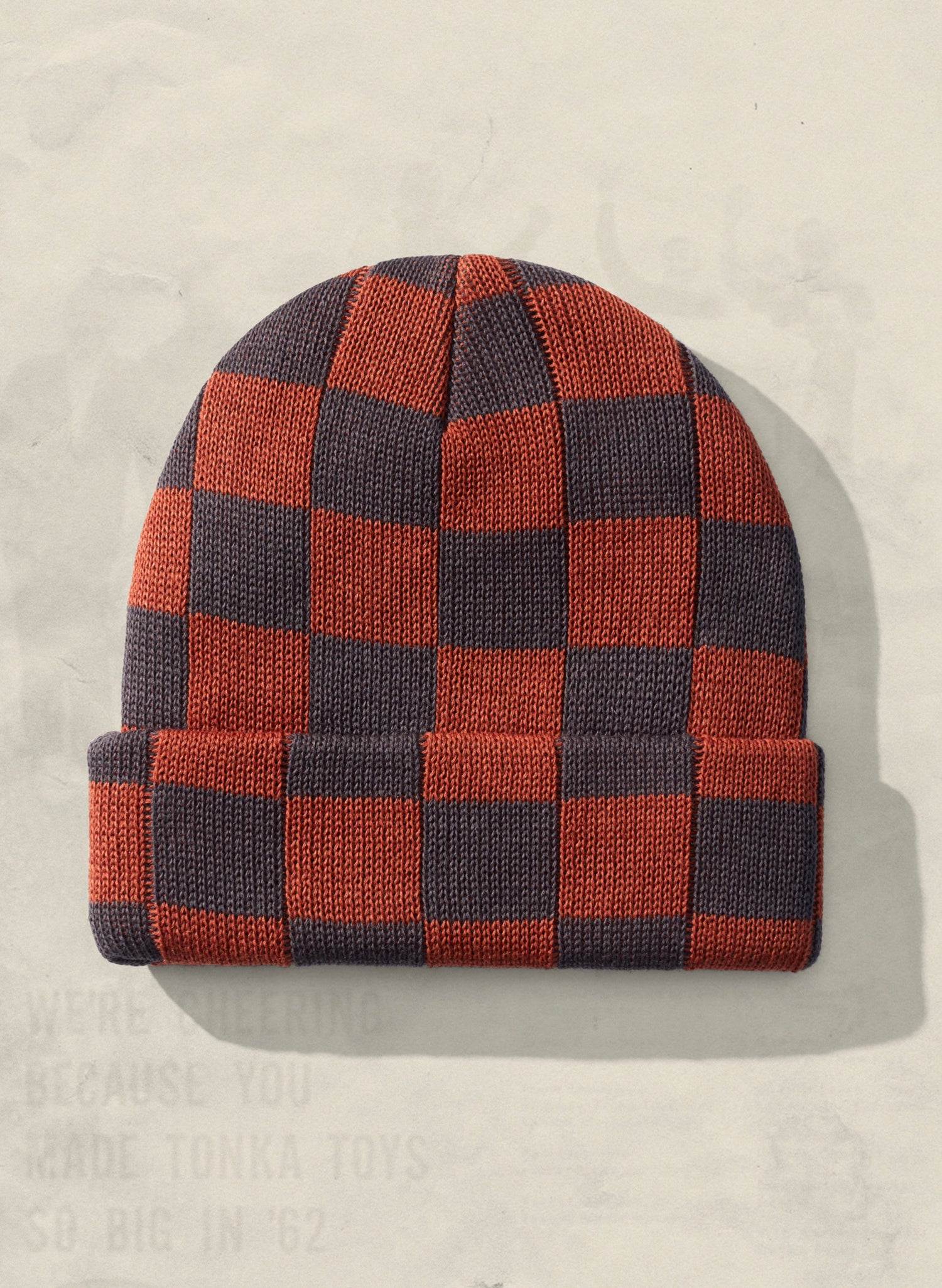 Hemp Blend Checkerboard Slacker Beanie Warm Ribbed Knit Hat